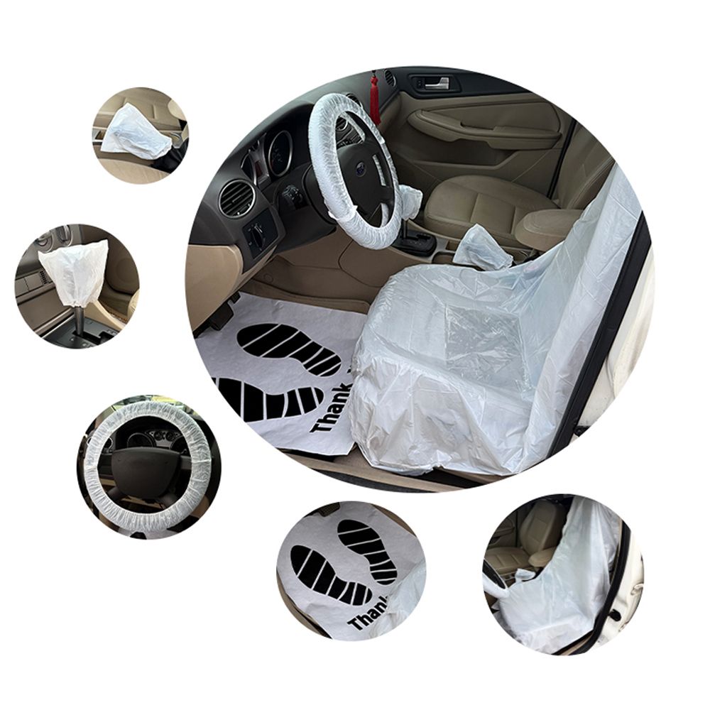 Accessories Plastic Detailing Plastic Cover Automotive Interior Protection Kit 5 in 1 Disposable Car Clean Set