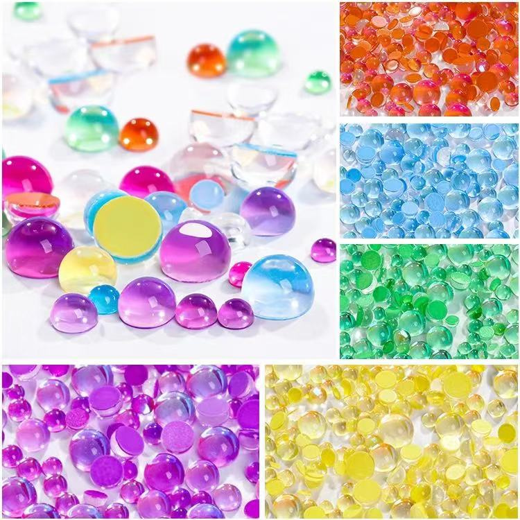 2024 New Mermaid Tears Glass Rhinestones Aurora Transparent Shiny Crystals Nail Art Flat Back Non Hot Fix Rhinestone for Decoration