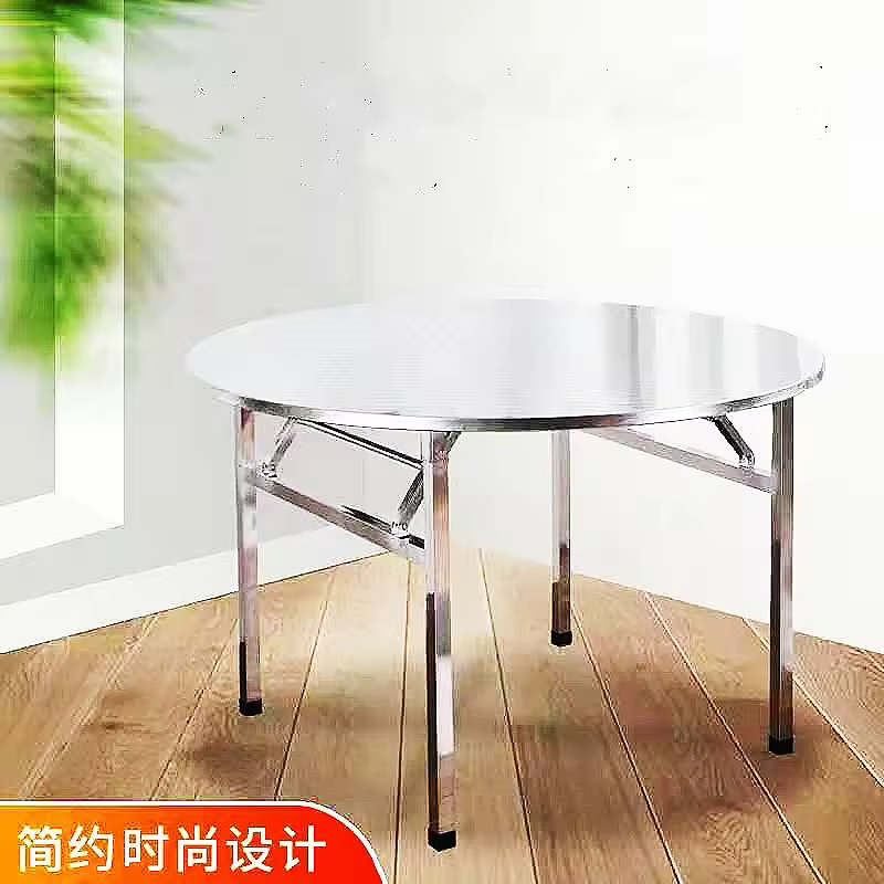 Foshan Wedding Furniture Supplier Silver Banquet Wedding Table Hotel Stainless Steel Folding Tables