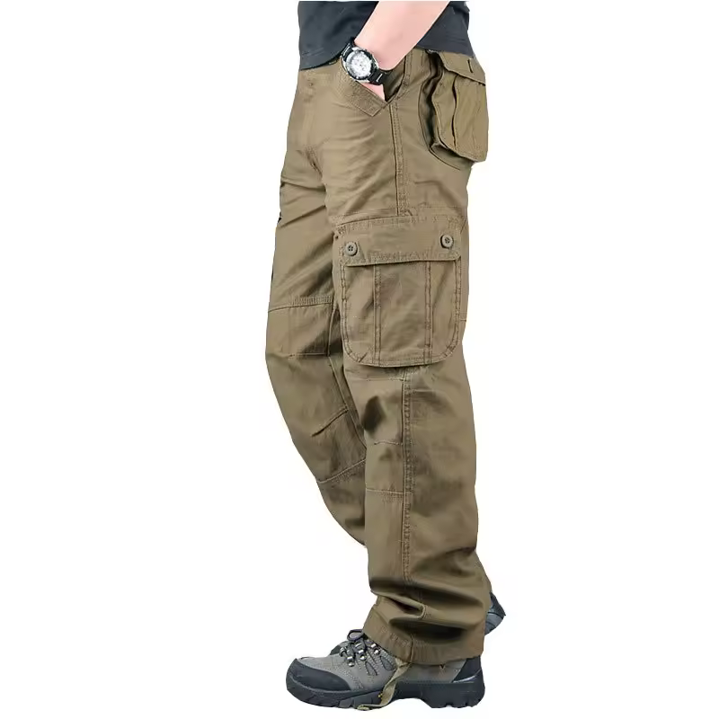 Wholesale Fashionable Bulk 6 Pocket Men Trousers Cargo High Quality Big Pockets Cargo Pants Men