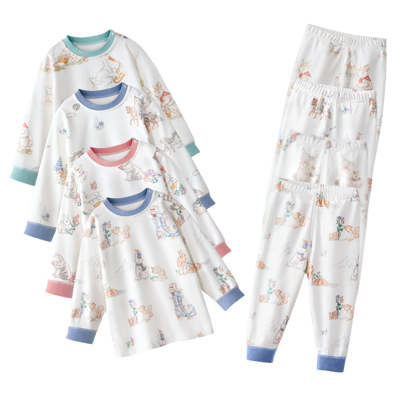 New Launched Infant Anti-Bacterial Baby Viscose Sleepwear Spring Autumn Baby Pajamas Suit