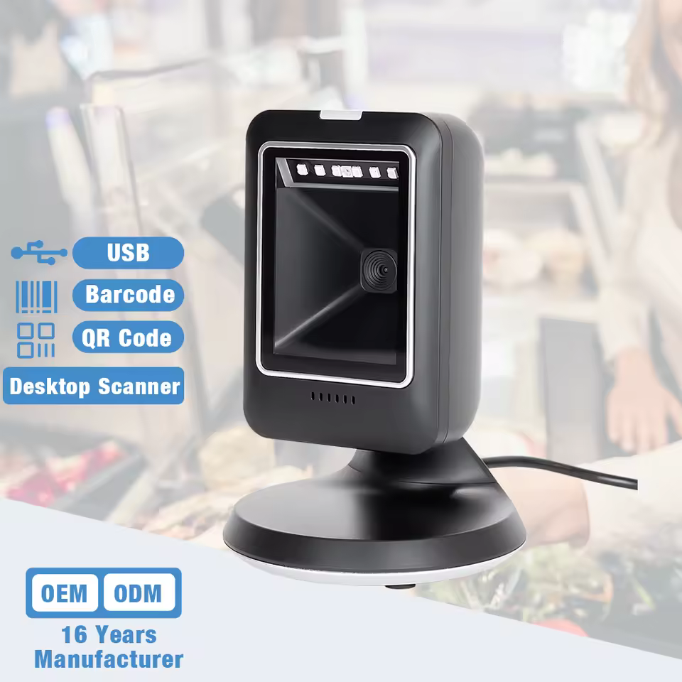 Mp6300 2d Qr Omni Orbit Table Top Hands-free Barcode Scanner Top Seller With 2-year Warranty Usb Interface In Stock