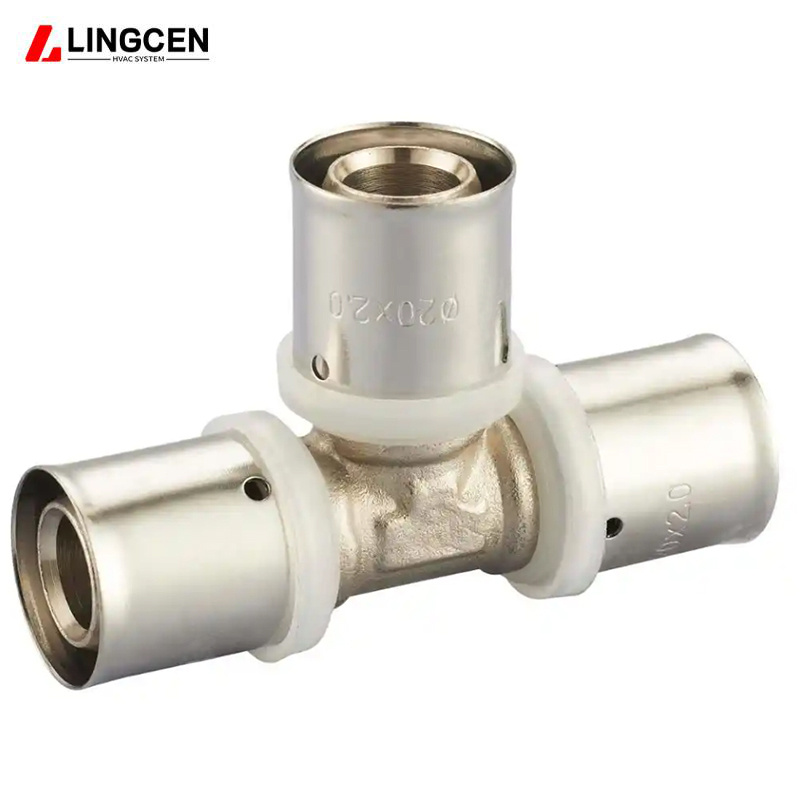 Pex Multilayer Fitting Pert Fitting Pipe Press Fitting Equal Tee Brass Fitting