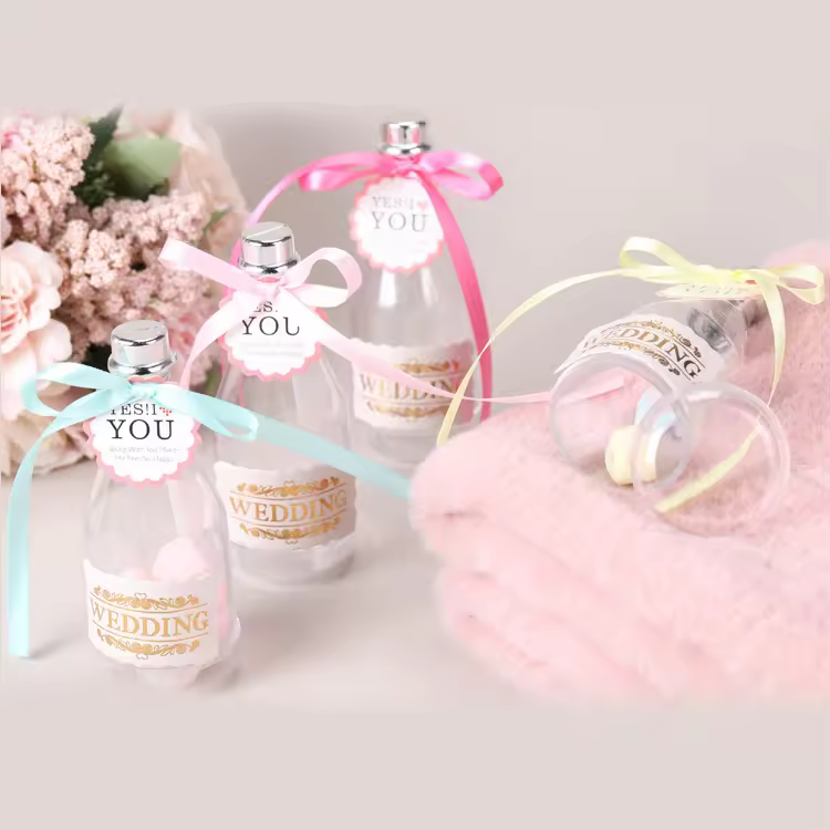 Wedding Souvenir Best Wishes Gift Box Food Grade Clear Drifting Bottle Design Candy Box
