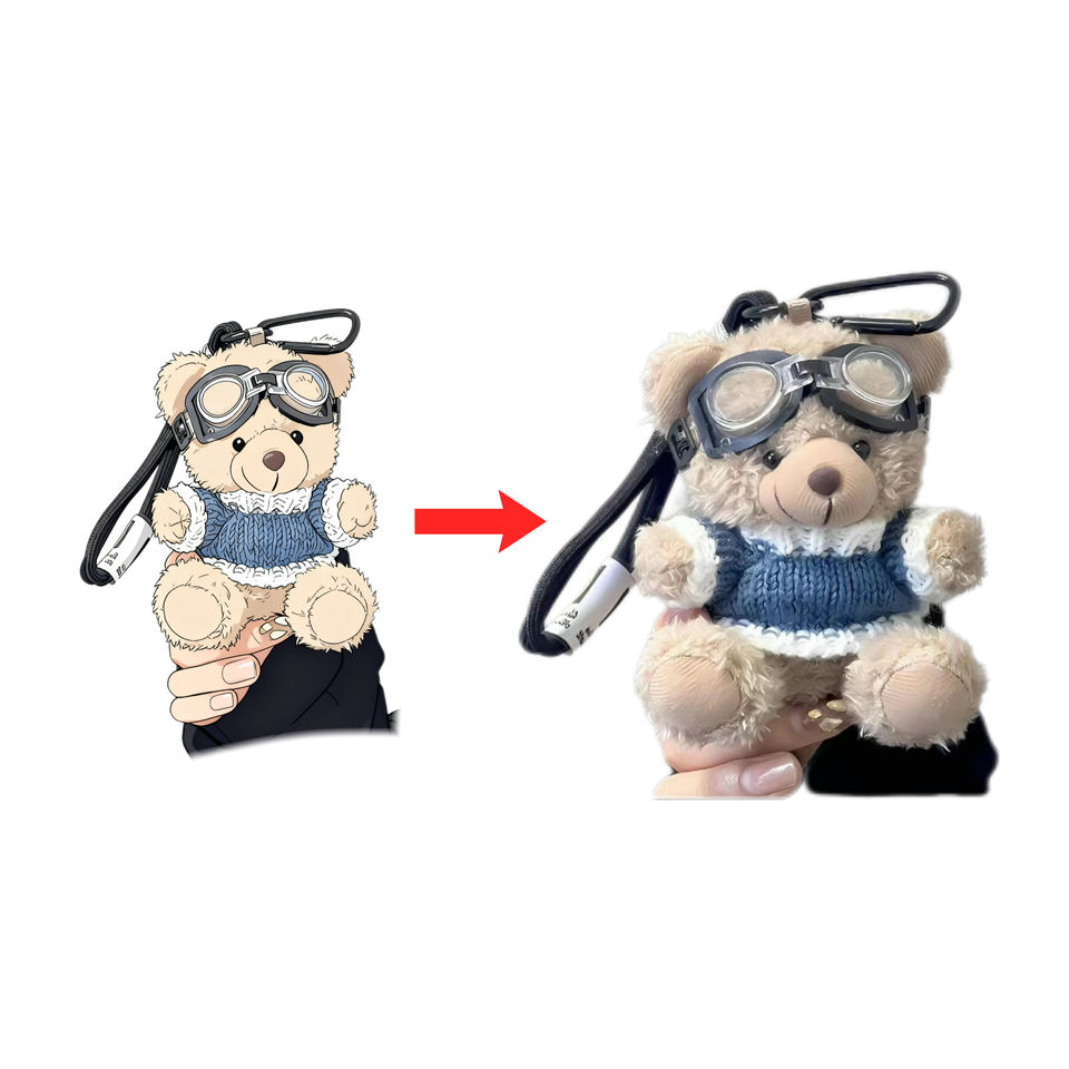 Free Sample Flying Glasses Bear Oem Customized Stuffing For Plush Toy Keychain Cute Plush Stuffed Toy Bag Pendant Backpack