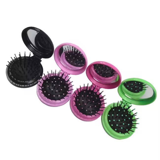 Promotional Gift 7 Color Stock Foldable Hair Plastic Comb Air Cushion Comb
