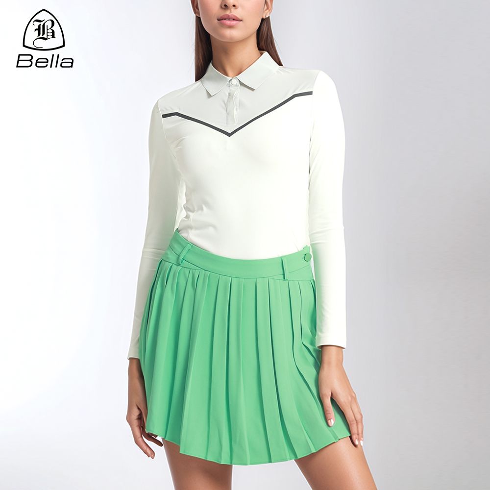 Professional Activewear Manufacturers Women Long Sleeve Bonded Golf Polo Shirts Tennis Sports Golf Wear Pickleball Skirt