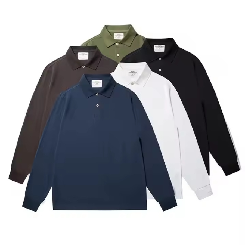 Hot Selling Men's Classic Golf Oversized Collared for Polo Shirts Long Sleeve