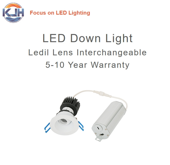 2025 Latest LED COB Lighting Down Lights 3 Inch Round Gimbal Recessed Ceiling Can Lights Smart Rgbcw IP54 Low Glare Interchangeable Ledil Lens