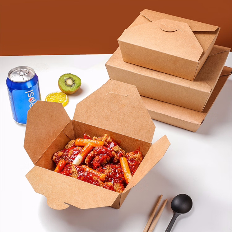 Disposable Lunch Containers Original Packaging Kraft Small to Go Meal Box