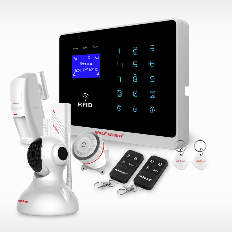 Factory! Voice RFID Wireless GSM Alarm for Home Security with Touch Screen