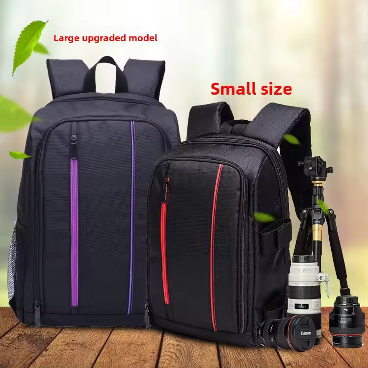 Wholesale Outdoor Photography Backpack Professional Waterproof Genuine Leather Dslr Camera Bag Zipper Laptop Bag Manufacturer