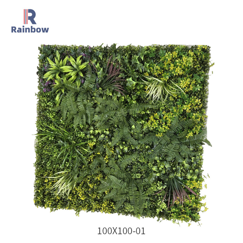 100× 100cm Real Touch Artificial Flower Plant for Event Backdrops Interior Accent Walls Panel Decorative Green Walls
