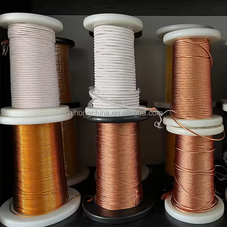 High-frequency Class F 0.40mmx120 Strands Two Layer Nylon Pi Silk Covered Copper Litz Wire For Winding Machine Ready To Ship