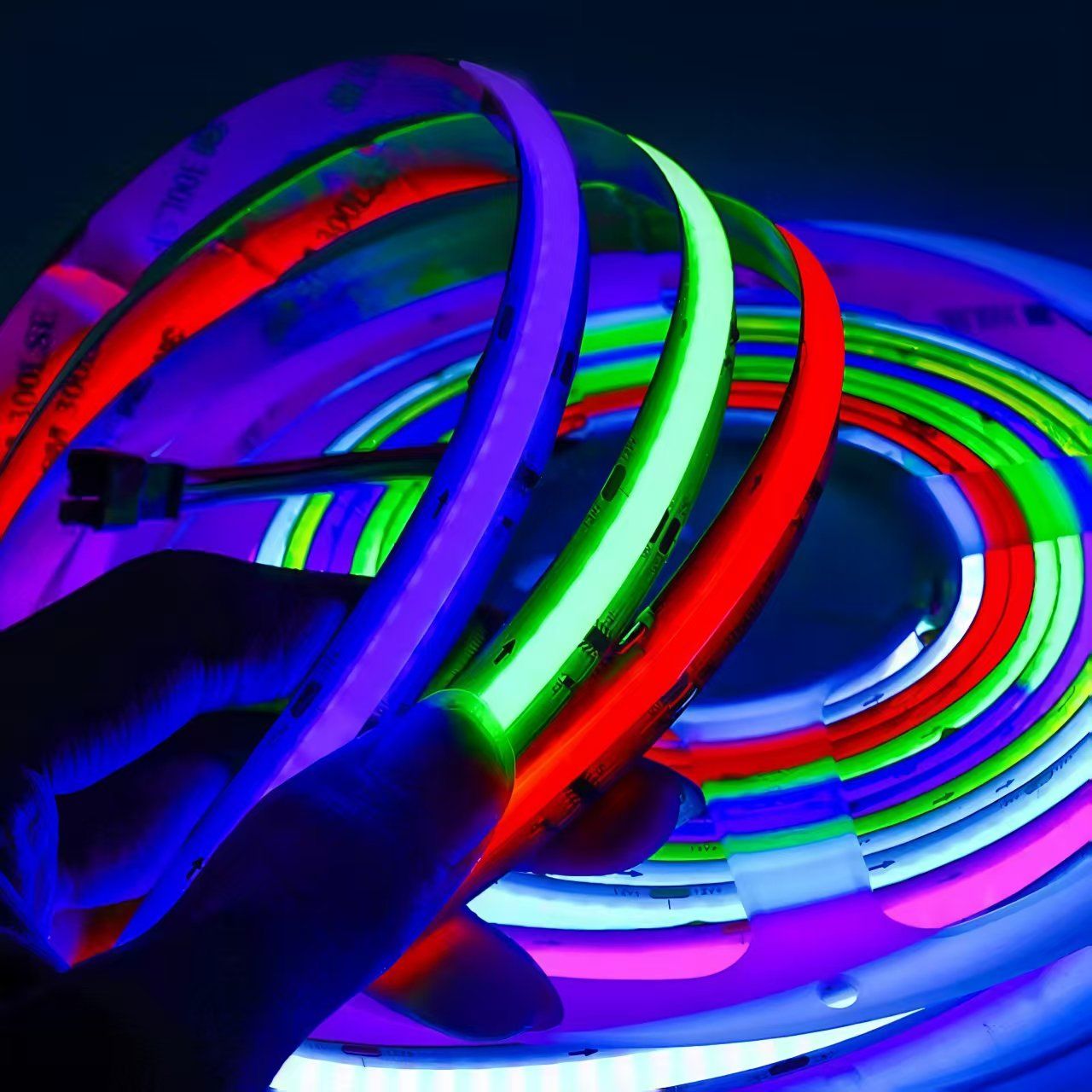 8mm 12V/24V 3m Adhesive Backing COB LED Strip RGB Ambient Lighting