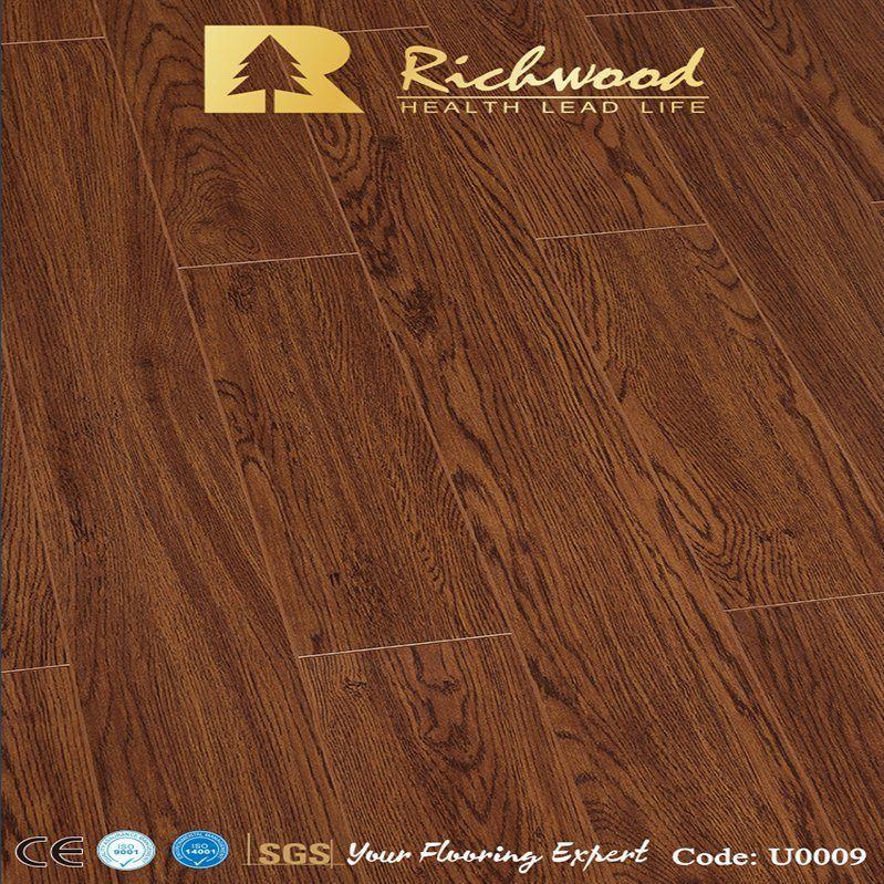 Household 8.3mm E1 AC3 Crystal Walnut Waxed Edged Laminate Floor