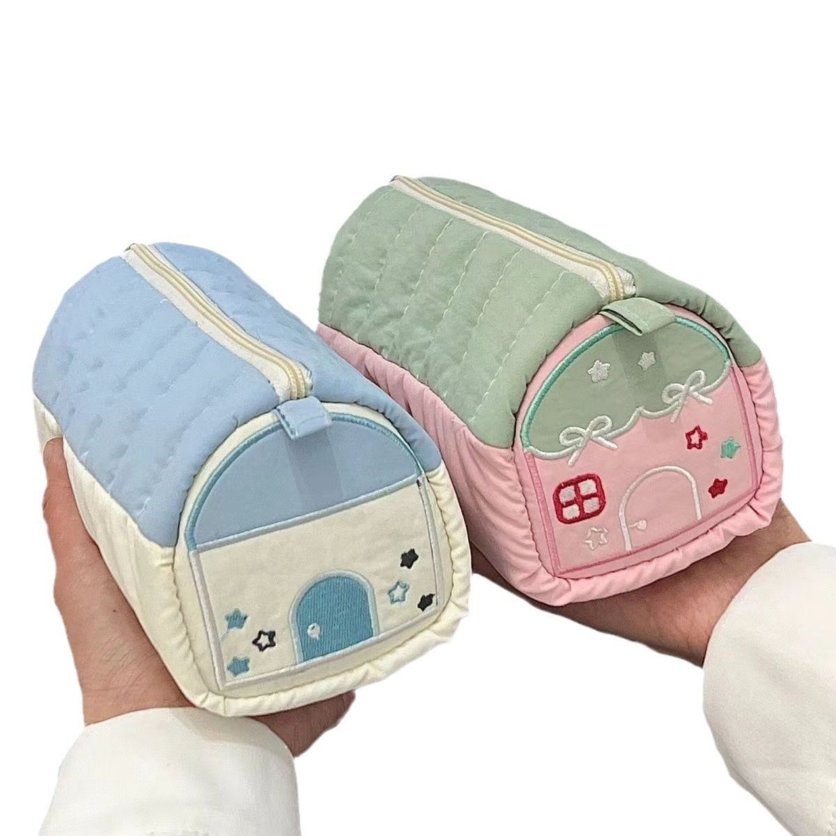 Small House Shape Large Capacity Storage Bag Cloth Pencil Bag