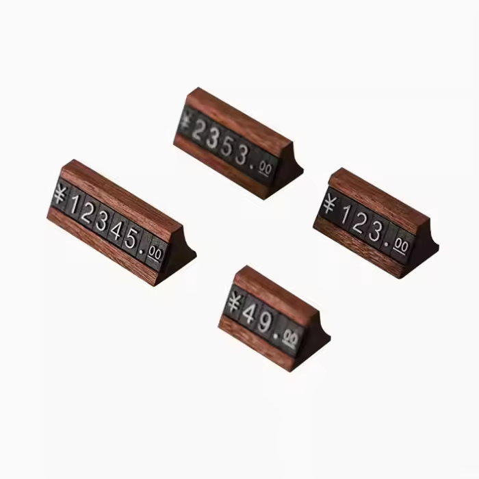 Wood And Plastic Price Display Adjustable Price Tag For Retail Shop Jewelry Price Display