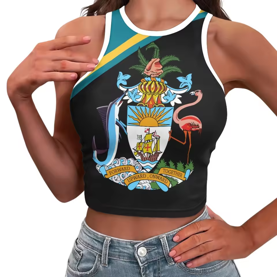 Wholesale Customization Tank Tops Bahamas Pattern Women's Sexy Slim Vest Wholesale Low Price Suspender Tops Low Moq