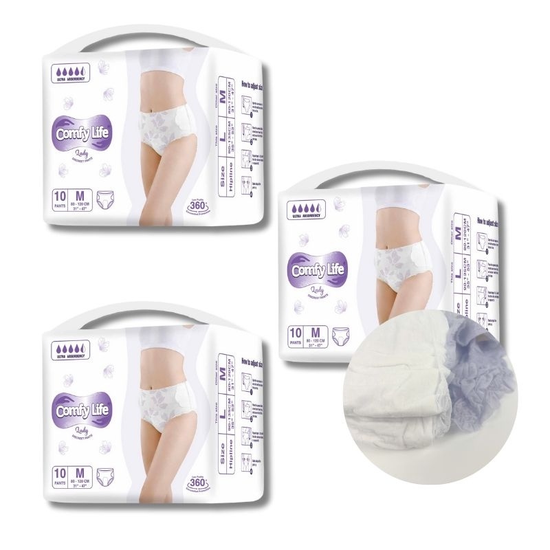 OEM Breathable Ultra Thin Adult Incontinence Underwear Women Menstrual Panties Period Pants
