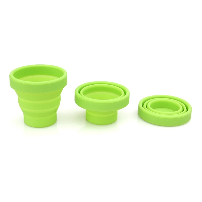 Reusable Coffee Collapsible Cup Food Grade Rubber Silicone Folding Cup with Lid