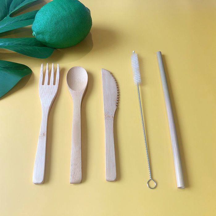 Premium Biodegradable Bamboo Cutlery Eco Friendly Forks Knives Spoons Bamboo Travel Utensils