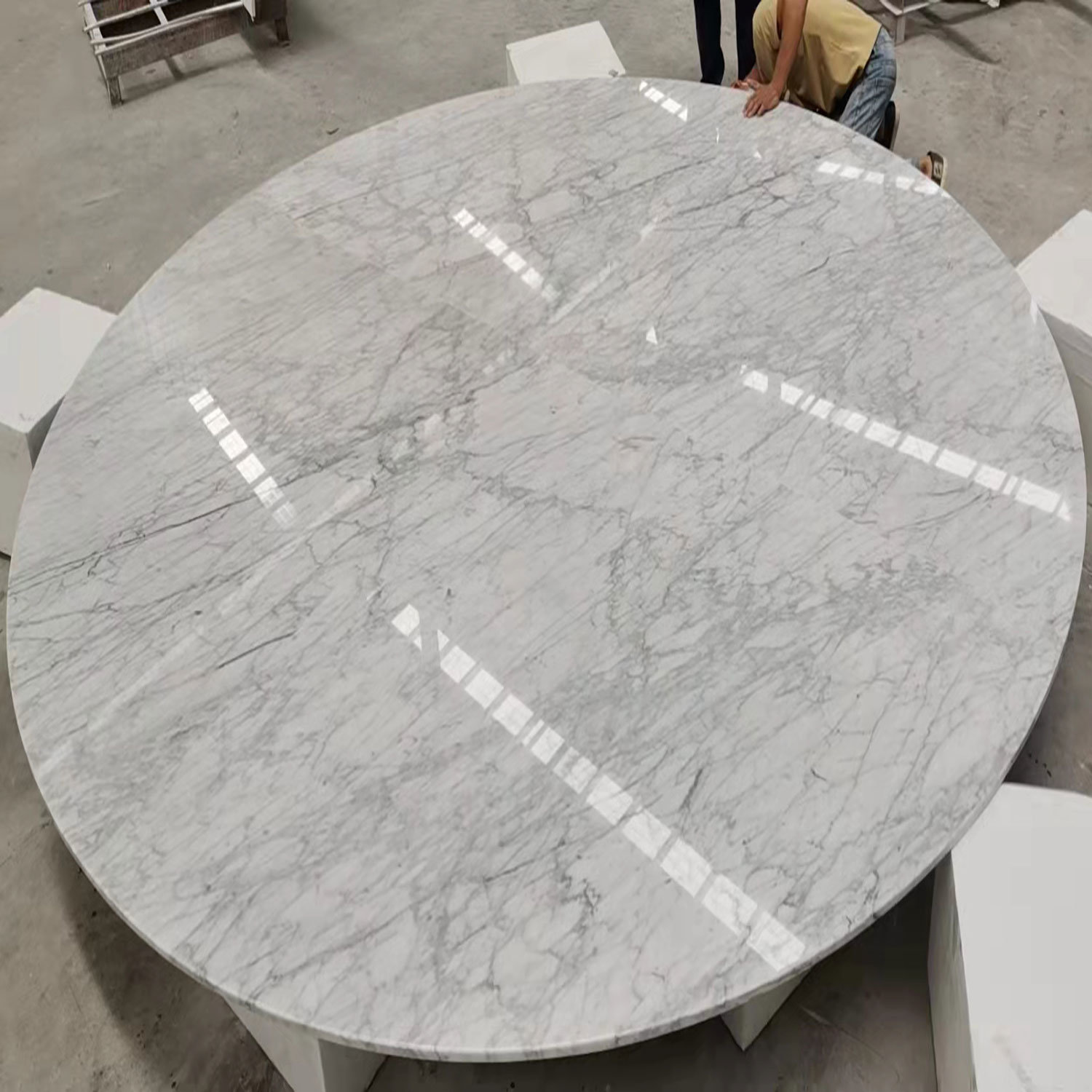 Hotel Project Italian Bianco Carrara White Stone Table Counter Top Marble Countertops for Hotels