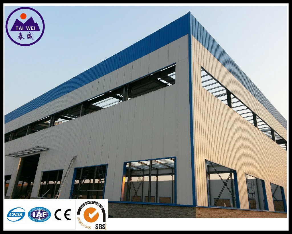 Prefabricated / Prefab Steel Structure Warehouse / Workshop / Construction Building with Economical Design and Best Price (TW375J)