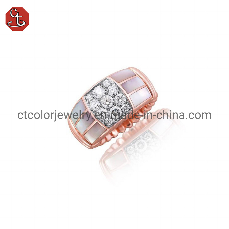 Trendy High Quality Fashion Design Micro Set Zircon Women Jewelry Ring for proposal