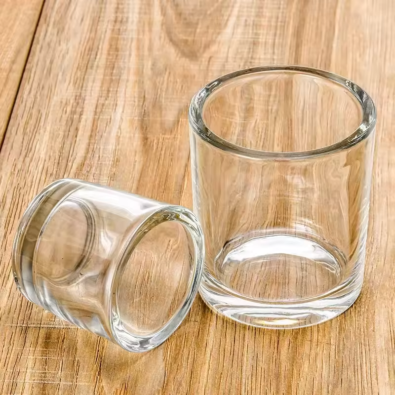 Free Sample Clear Glass Candle Jar Thick Wall Durable 6oz 8oz 12oz Customizable Size Candle Holders & Lanterns
