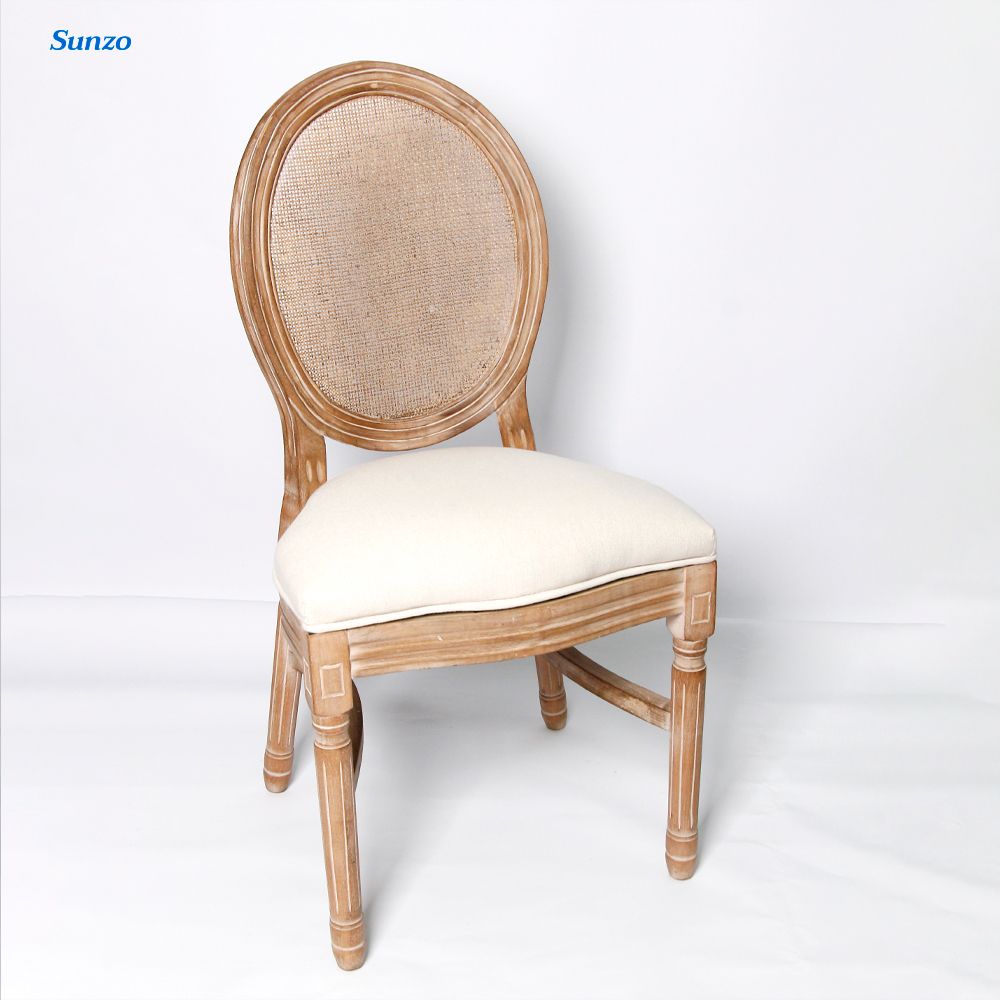 Wholesale Stackable Vintage Wooden King Louis Dining Chairs for Hotel Banquet