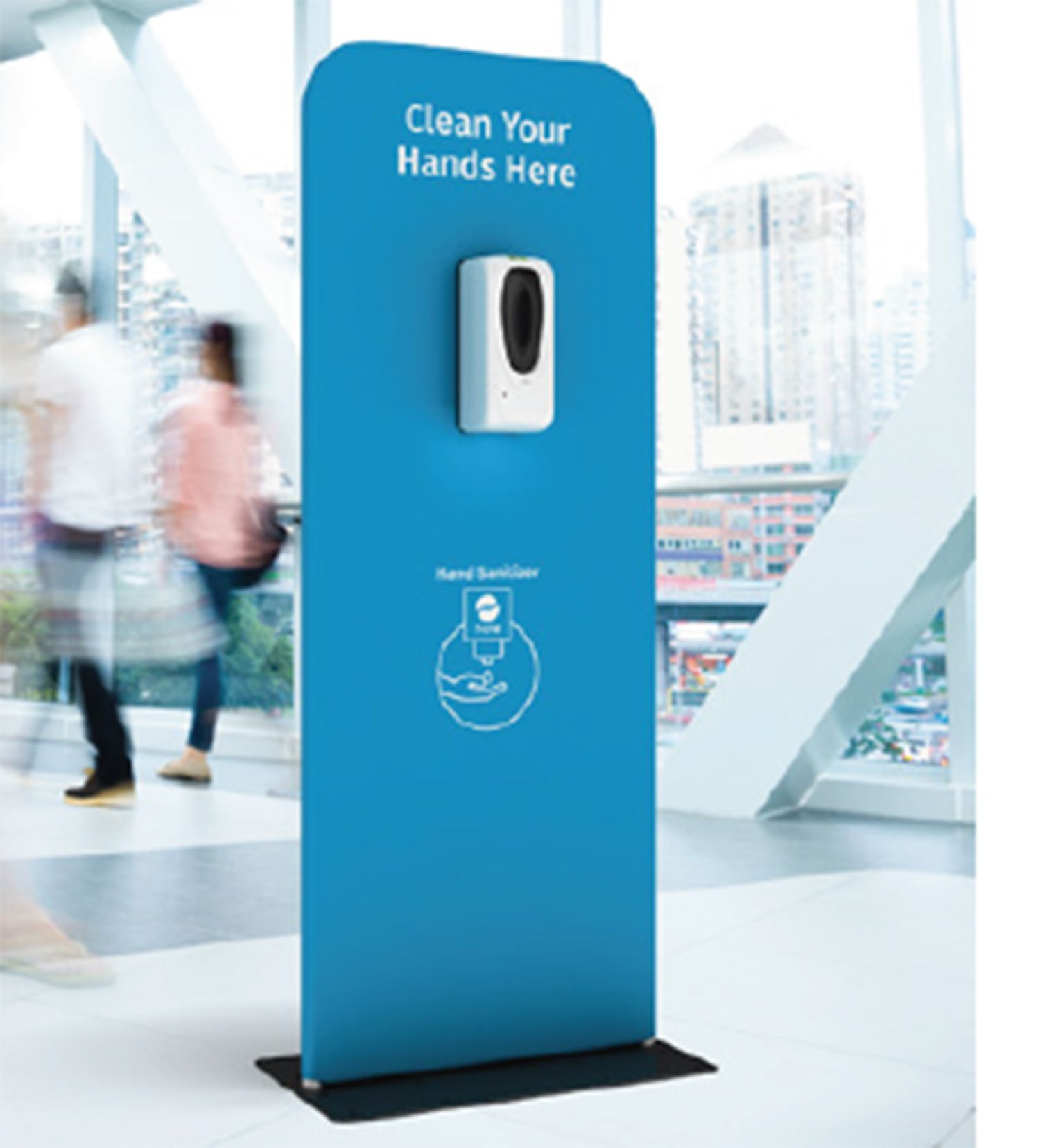 Hand Sanitizer Dispenser, Floor Stand, Touch Free Freestanding Design, Ideal for High-Traffic Areas