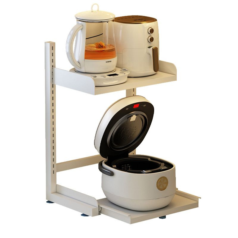 Durable Two-Layer Metal Shelf for Tableware and Kitchen Appliances Organization Storage Rack