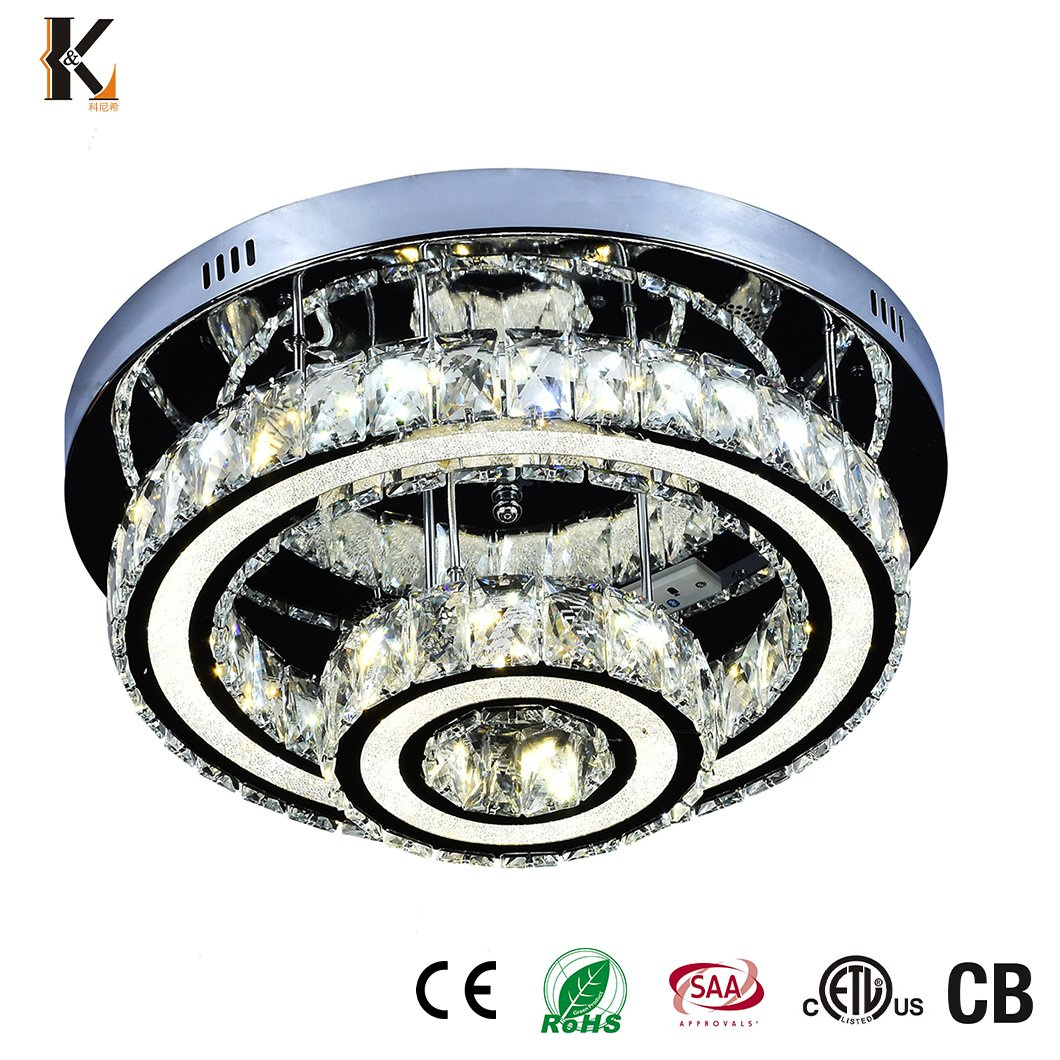 Crystal Ceiling Lighting China Stainless Steel New Arrival Latest Design Nice Luxury Ceiling Chandelier Crystal Ceiling Light