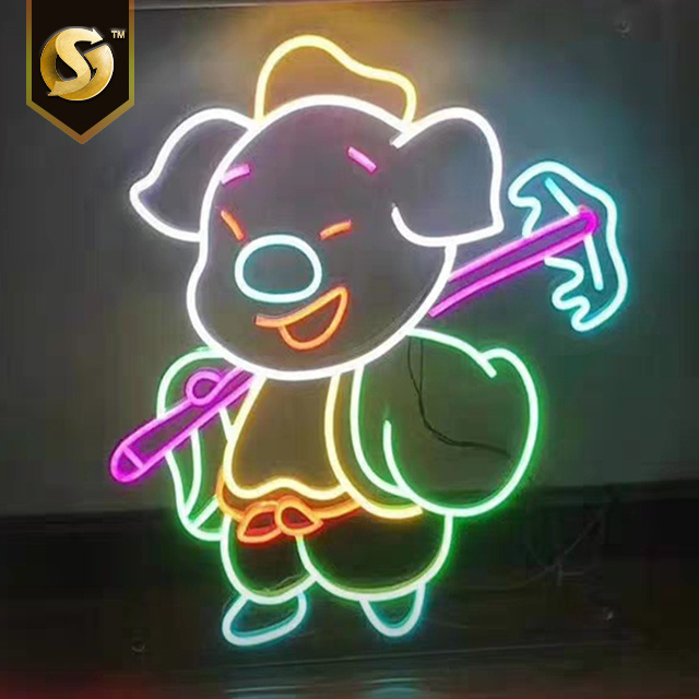 Factory Direct Neon Acrylic Colorful Luminous 3D LED Neon Light Letters Cute Pets Graphics Neon Sign