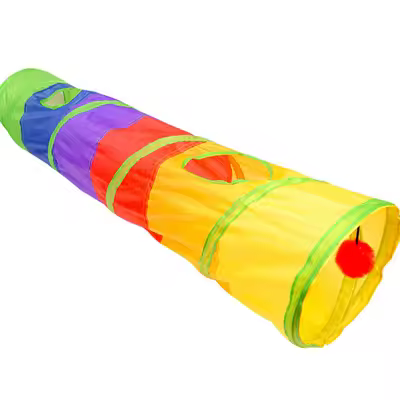 Wholesale Pet Supplies Toy Rolling Cat Long Drill Hole Channel Freely Combinable Rainbow Stitching Pet Cat Tunnel Toy Cheap