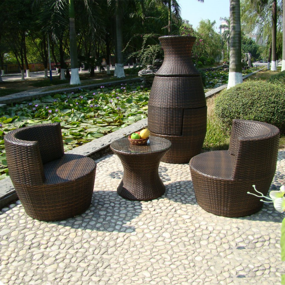 Stacking Vase Shape Aluminum Rattan Accent Furniture