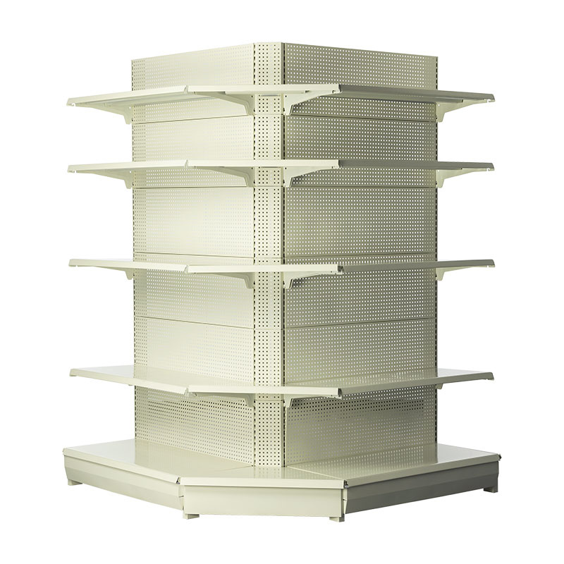 Adjustable Depth External Corner Shelving with Four-Poster Steel Frames for Warehouses