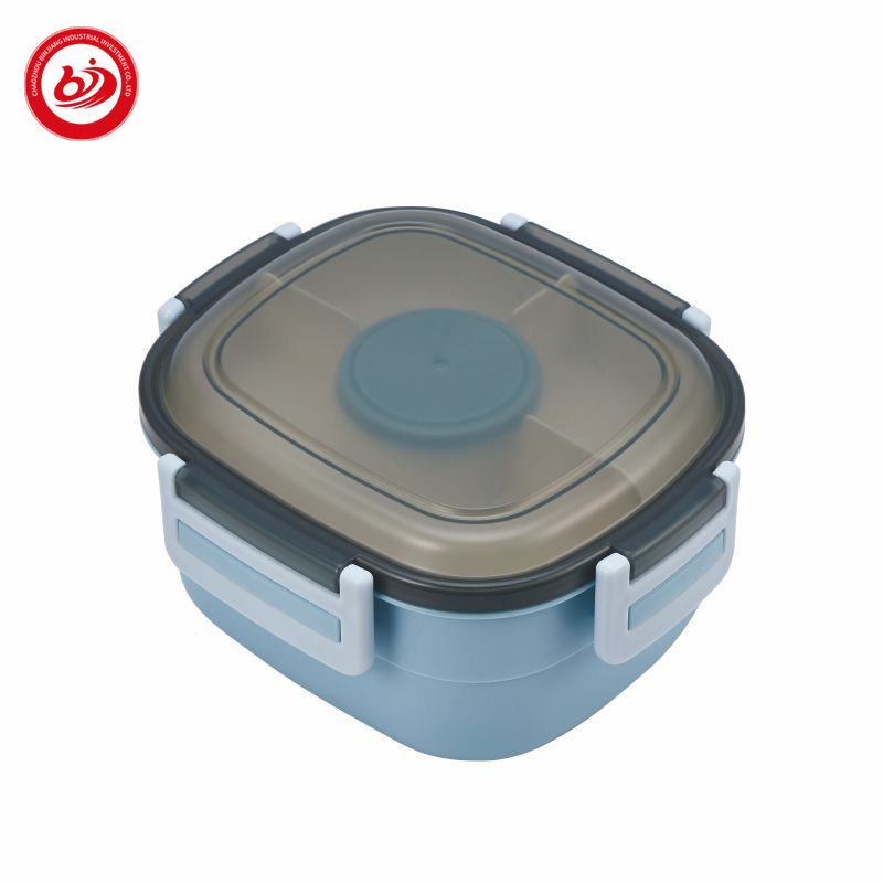 New Design 5 Compartments 2 Layers PP Seal Snap Reusable Fridge Fresh Plastic Buckles Bento Lunch Box