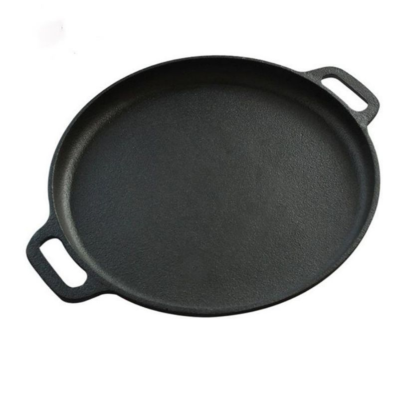 Factory Price Pizza Pan Non-Stick Cast Iron Wok Outdoor Big Frying Pan Grill Roasting Pan