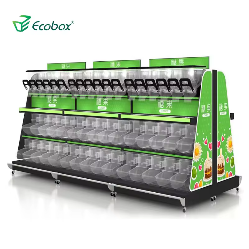 Top Iron Double-sided Retail Display Fixture Supermarket Gondola Shelving For Shopping Mall