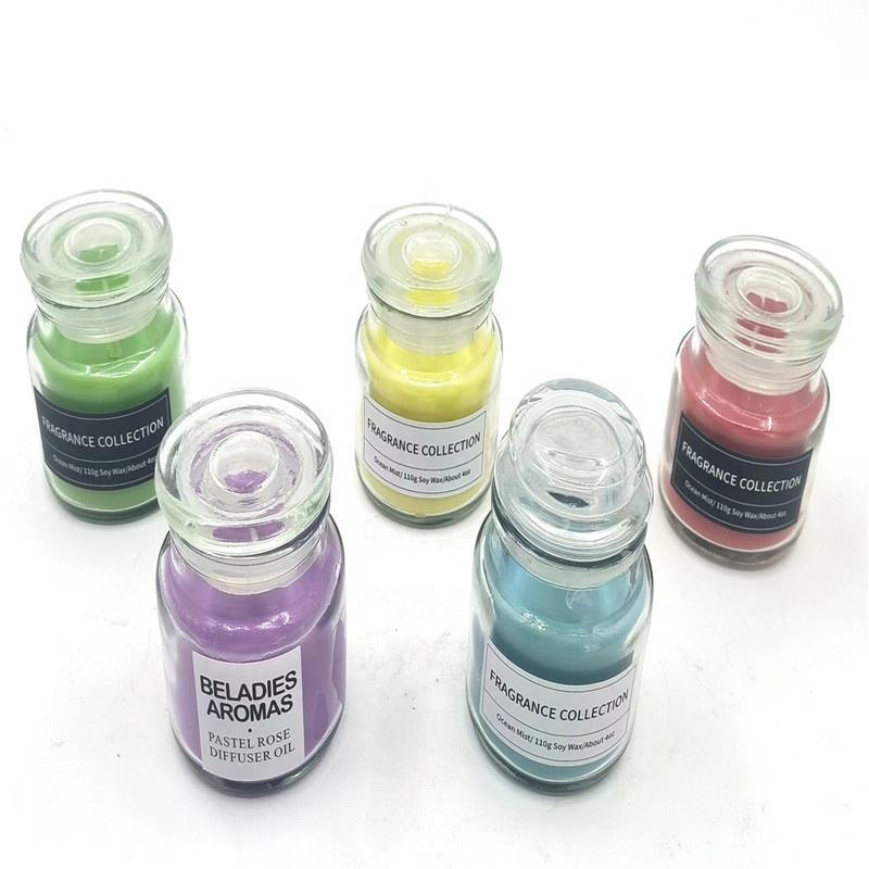 Wholesale Long Burning Cotton Wick Glass Cup Convex Cover Scented Candles for Home Decoration