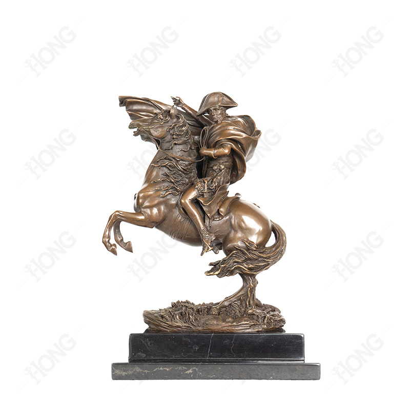 Bronze Napoleon on Horse Statue for Home Decoration with Marble Base