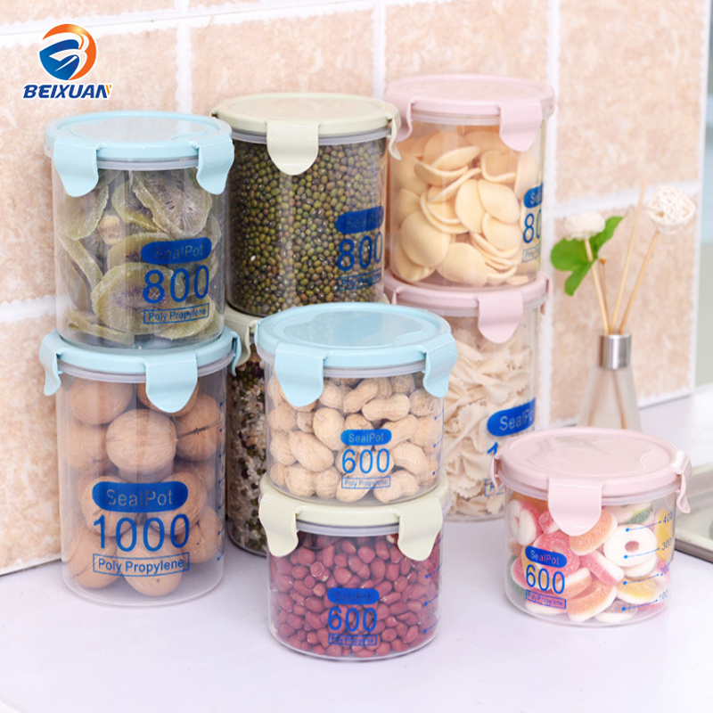 Plastic Sealed Can Transparent Tea Canister Household Kitchen Food Coarse Grain Storage Tank