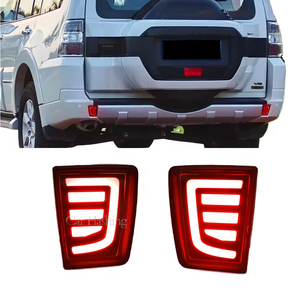 New Mitsubishi Pajero Shogun V97-v98 V87 V93 V95 Montero 2007-2020 Led Rear Bumper Reflector Tail Brake Turn Signal Light 12v
