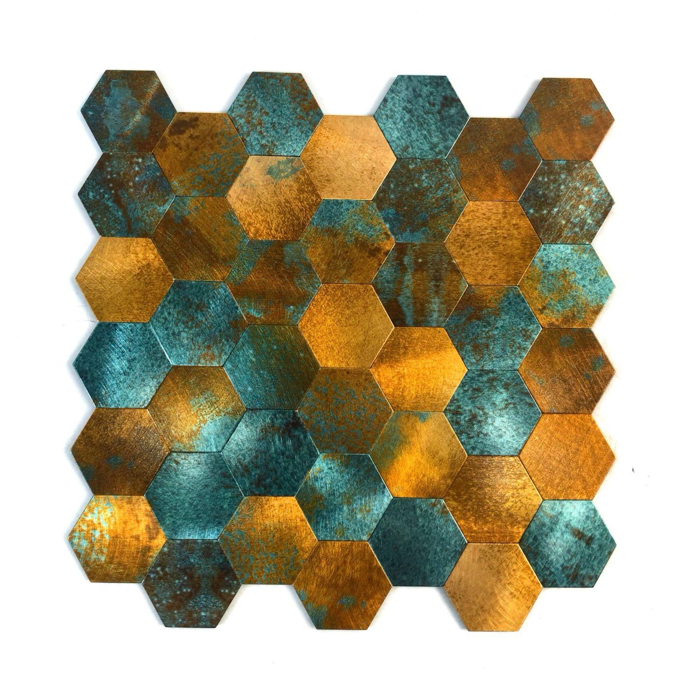 Hot Sale Fashion Design Self Adhesive Mosaic Tile Hexagon Aluminium for Kitchen Backsplash Home Decoration