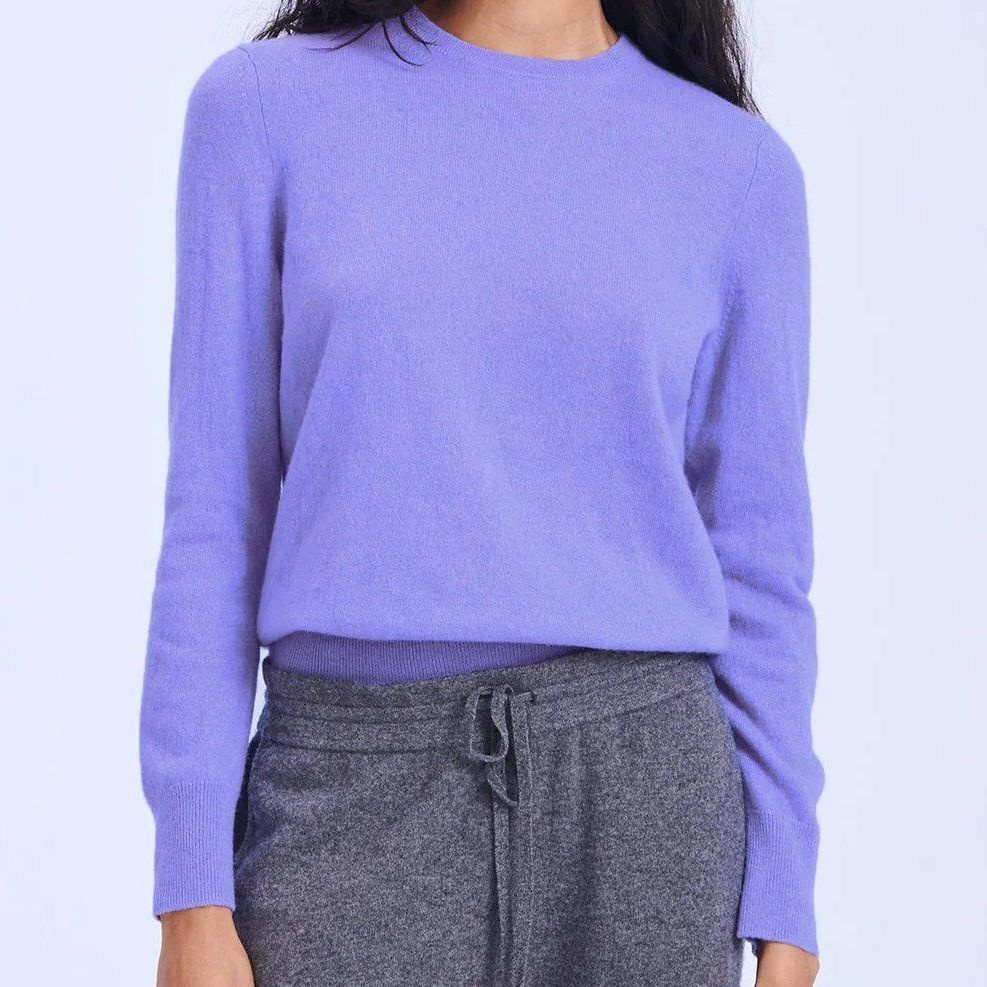 Factory Direct 100% Inner Mongolia Knitted Ladies Pullover Classic Crew-Neck Sweater