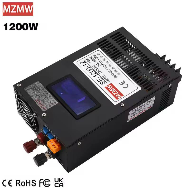 Mzmw 1200w 0-12v 24v 36v 48v-150v 220v Beach Cctv Industrial Smps Digital Display Adjustable Cc/cv Ac Dc Switching Power Supply
