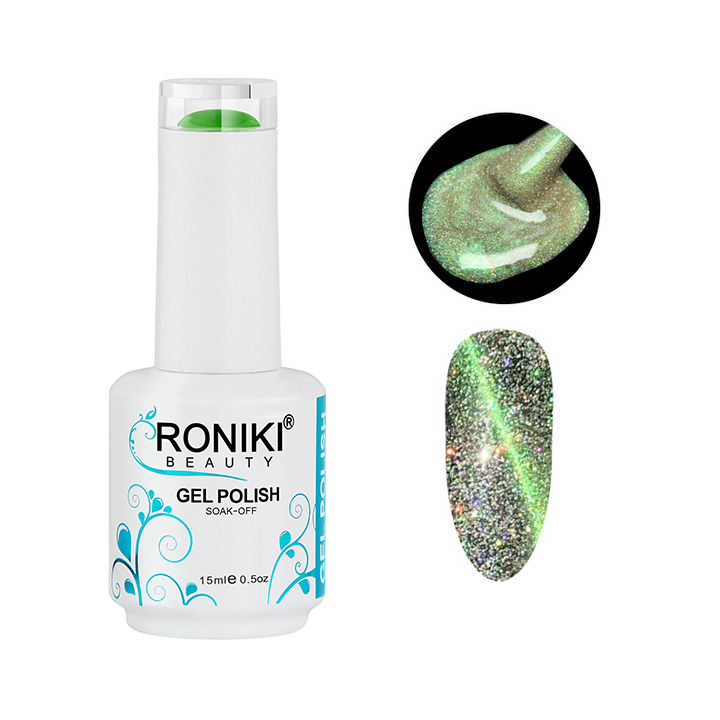 Roniki 15ml Iridescent Glitter Sequins Soak off UV Gel Neon Sparkle Reflective Disco Flash Gel Semi Permanent Gel Varnish