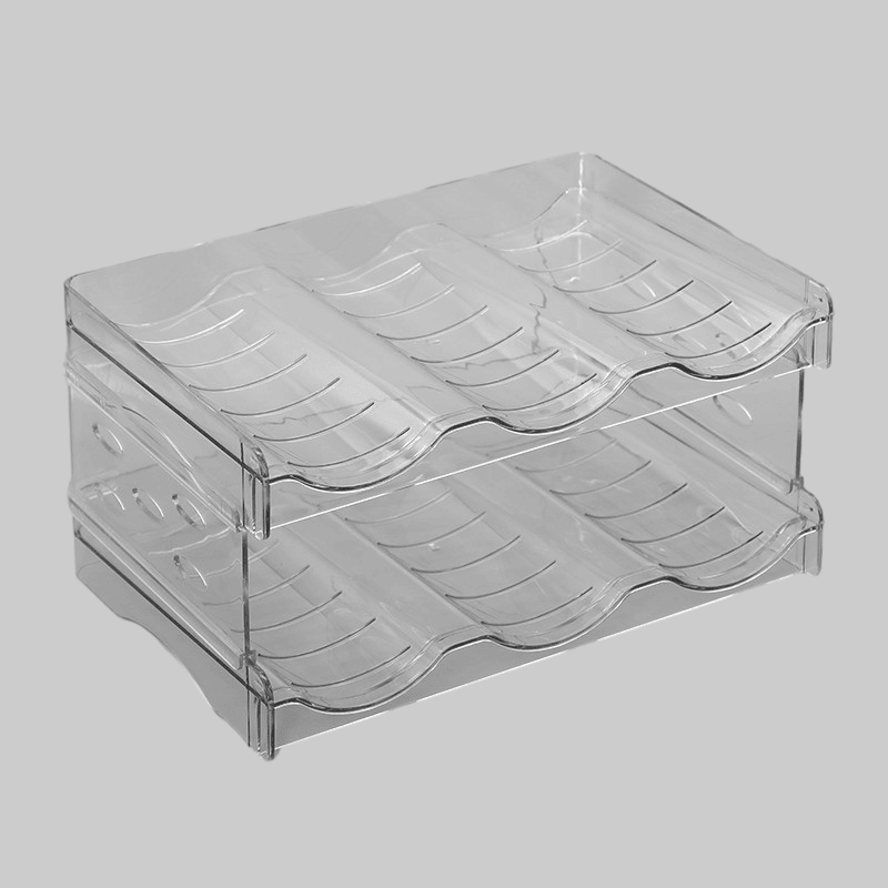 Plastic Stackable Water Bottle Holders Kitchen Pantry Refrigerator Storage Bins Wine